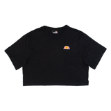 ELLESSE Cropped Womens T-Shirt Black UK 10