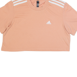 ADIDAS Cropped Prime Green Womens T-Shirt Pink UK 10