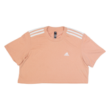 ADIDAS Cropped Prime Green Womens T-Shirt Pink UK 10
