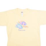 ANVIL Cancun Mens T-Shirt Yellow 90s Crew Neck L