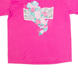 ONEITA Music Flowers Mens T-Shirt Pink 90s XL