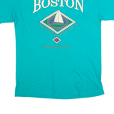 HANES Boston Mens T-Shirt Blue 90s USA M