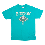 HANES Boston Mens T-Shirt Blue 90s USA M