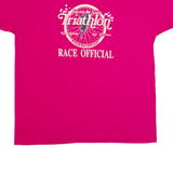 FRUIT OF THE LOOM Union Springs Triathlon Mens T-Shirt Pink 90s USA XL