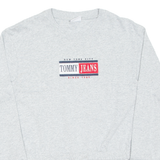 TOMMY JEANS Cropped Womens T-Shirt Grey Long Sleeve XS