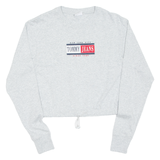 TOMMY JEANS Cropped Womens T-Shirt Grey Long Sleeve XS