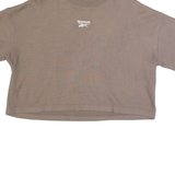 REEBOK Ribbed Cropped Womens T-Shirt Brown XL