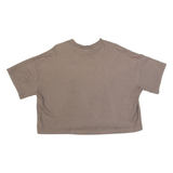 REEBOK Ribbed Cropped Womens T-Shirt Brown XL