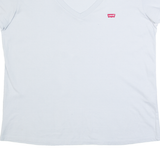 LEVI'S Womens T-Shirt Grey V-Neck L