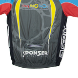 Crazy Velo Shop Full Zip Cycling Mens Jersey Grey High Neck L