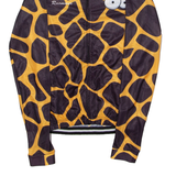 RACMMER Giraffe Print Full Zip Cycling Womens Jersey Brown Long Sleeve S