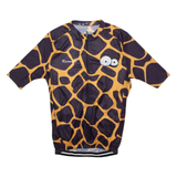 RACMMER Giraffe Print Full Zip Cycling Womens Jersey Brown M