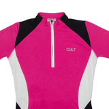 CULT Cycling Womens Jersey Pink 1/4 Zip UK 12