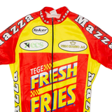 TEKER Mazza Cycles Full Zip Cycling Mens Jersey Red High Neck M