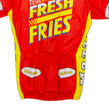 TEKER Mazza Cycles Full Zip Cycling Mens Jersey Red High Neck M