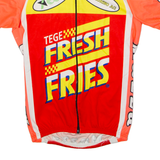 TEKER Mazza Cycles Full Zip Cycling Mens Jersey Red High Neck M