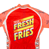 TEKER Mazza Cycles Full Zip Cycling Mens Jersey Red High Neck M