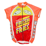 TEKER Mazza Cycles Full Zip Cycling Mens Jersey Red Sleeveless High Neck M