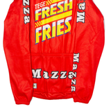 TEKER Mazza Cycles Full Zip Cycling Mens Jersey Red Long Sleeve High Neck S