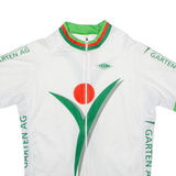 TZAMO Full Zip Cycling Mens Jersey White High Neck M