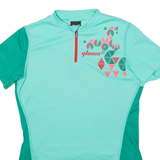 QLOOM Cycling Womens Jersey Green 1/4 Zip S