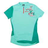QLOOM Cycling Womens Jersey Green 1/4 Zip S