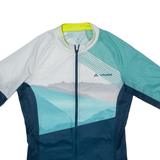 VAUDE Full Zip Cycling Mens Jersey Blue High Neck S