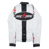 ANDEER Bike Zone Full Zip Cycling Mens Jersey White Long Sleeve High Neck M