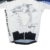 CYCLES ET SPORTS Full Zip Cycling Mens Jersey White High Neck M
