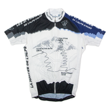 CYCLES ET SPORTS Full Zip Cycling Mens Jersey White High Neck M