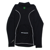 RACER Full Zip Cycling Womens Jersey Black Long Sleeve High Neck UK 8
