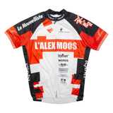 TEXNER Full Zip Cycling Mens Jersey White High Neck L