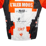 TEXNER Full Zip Cycling Mens Jersey White High Neck L