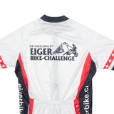89 SPORTS Full Zip Cycling Mens Jersey White High Neck M