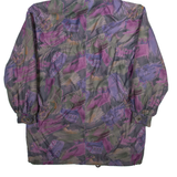 SIXTH SENSE Womens Parka Coat Purple Hooded Crazy Pattern UK 10