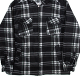 WORKER Mens Jacket Black Wool Hooded Check XL