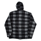 WORKER Mens Jacket Black Wool Hooded Check XL