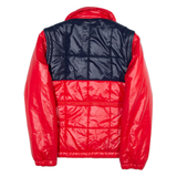 Womens Quilted Jacket Red Colourblock M