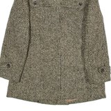 GASSET Womens Overcoat Jacket Brown Wool Herringbone M