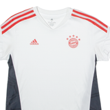 ADIDAS FC Bayern Munchen Training Womens Football Shirt Jersey White V-Neck M