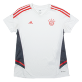 ADIDAS FC Bayern Munchen Training Womens Football Shirt Jersey White V-Neck M