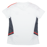 ADIDAS FC Bayern Munchen Training Womens Football Shirt Jersey White V-Neck M