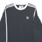 ADIDAS Womens T-Shirt Black Long Sleeve UK 8