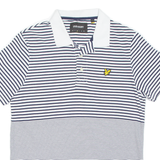 LYLE & SCOTT Mens Polo Shirt Blue Striped M