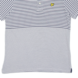 LYLE & SCOTT Mens Polo Shirt Blue Striped M