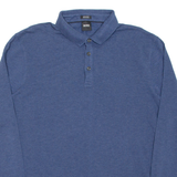 BOSS Mens Polo Shirt Blue Long Sleeve XL
