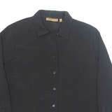 NOTATIONS Womens Shirt Black Collared Long Sleeve L