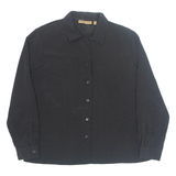 NOTATIONS Womens Shirt Black Collared Long Sleeve L