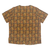 JACLYN SMITH Womens Printed Blouse Brown V-Neck Animal Print L