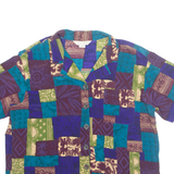 MELROSE STUDIO Womens Printed Shirt Purple Collared Crazy Pattern M